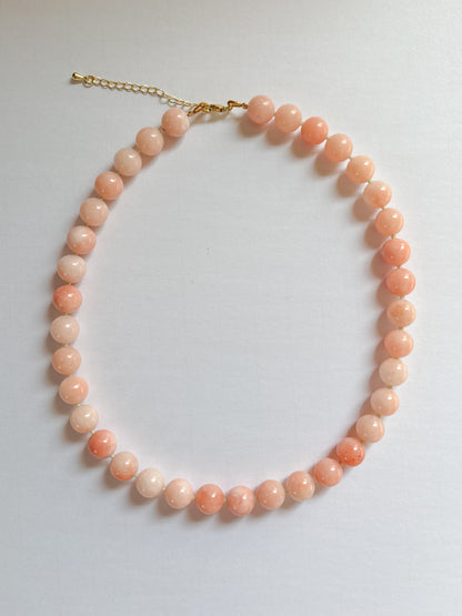 Peach Pop Beaded Necklace