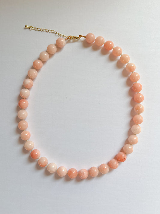 Peach Pop Beaded Necklace