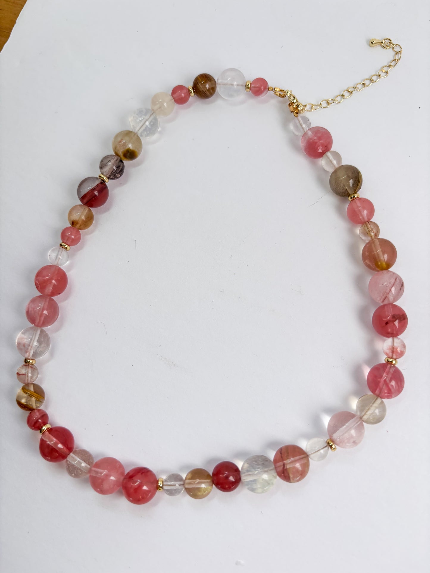 Cherry Quartz Lollipop Necklace