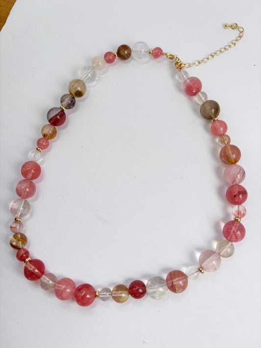 Cherry Quartz Lollipop Necklace