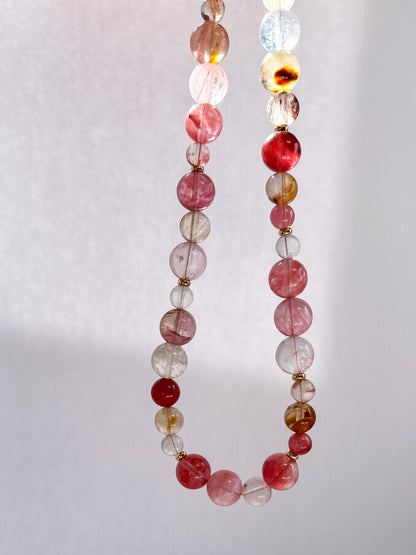 Cherry Quartz Lollipop Necklace