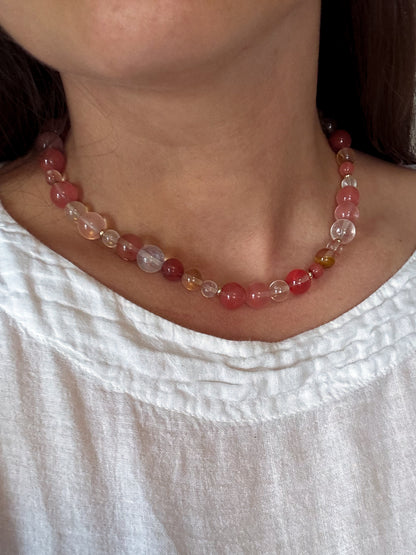 Cherry Quartz Lollipop Necklace