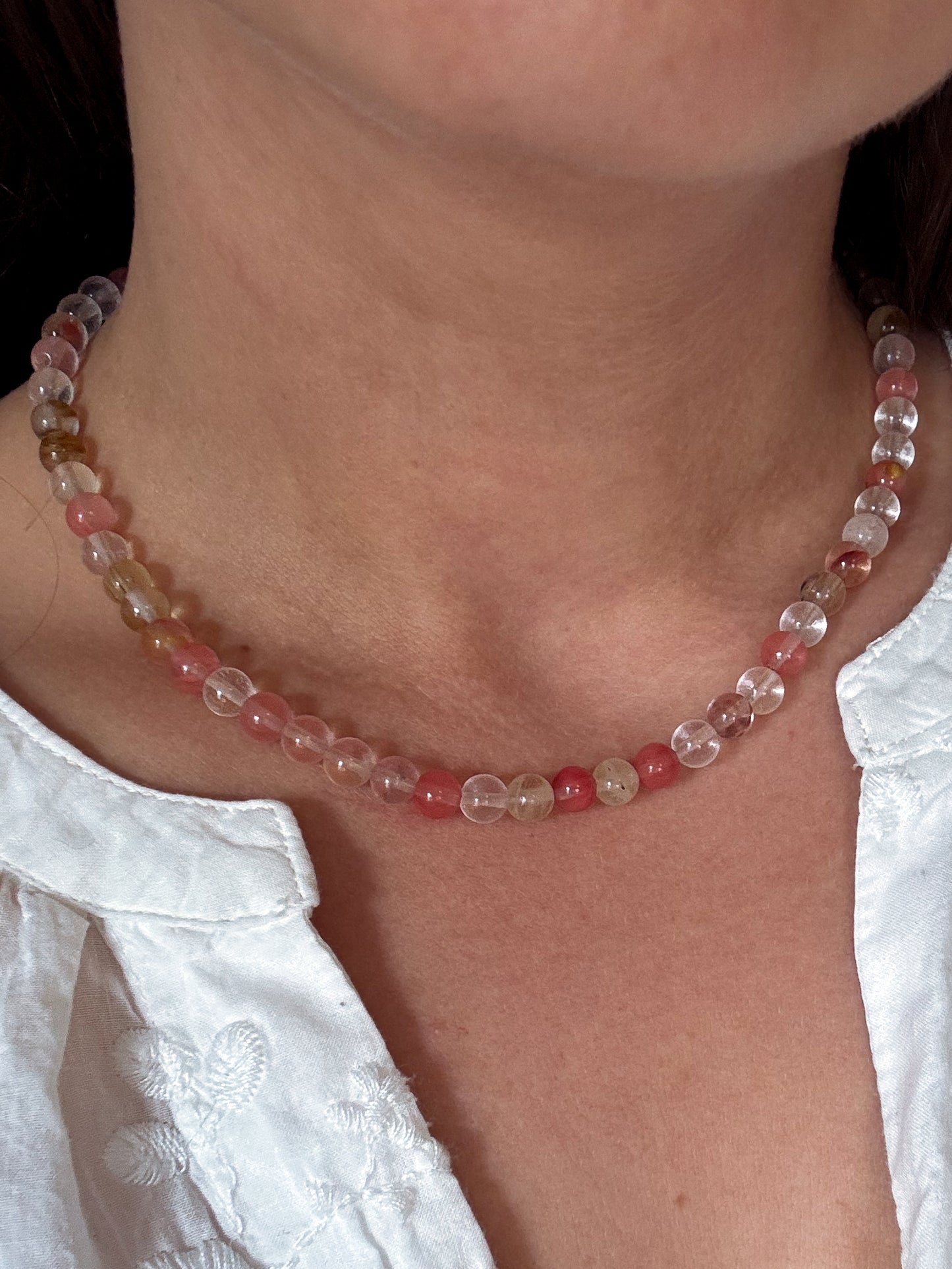 Cherry Quartz Lollipop Necklace