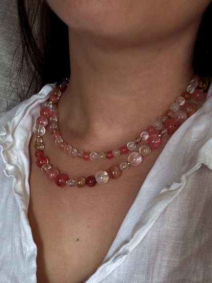 Cherry Quartz Lollipop Necklace