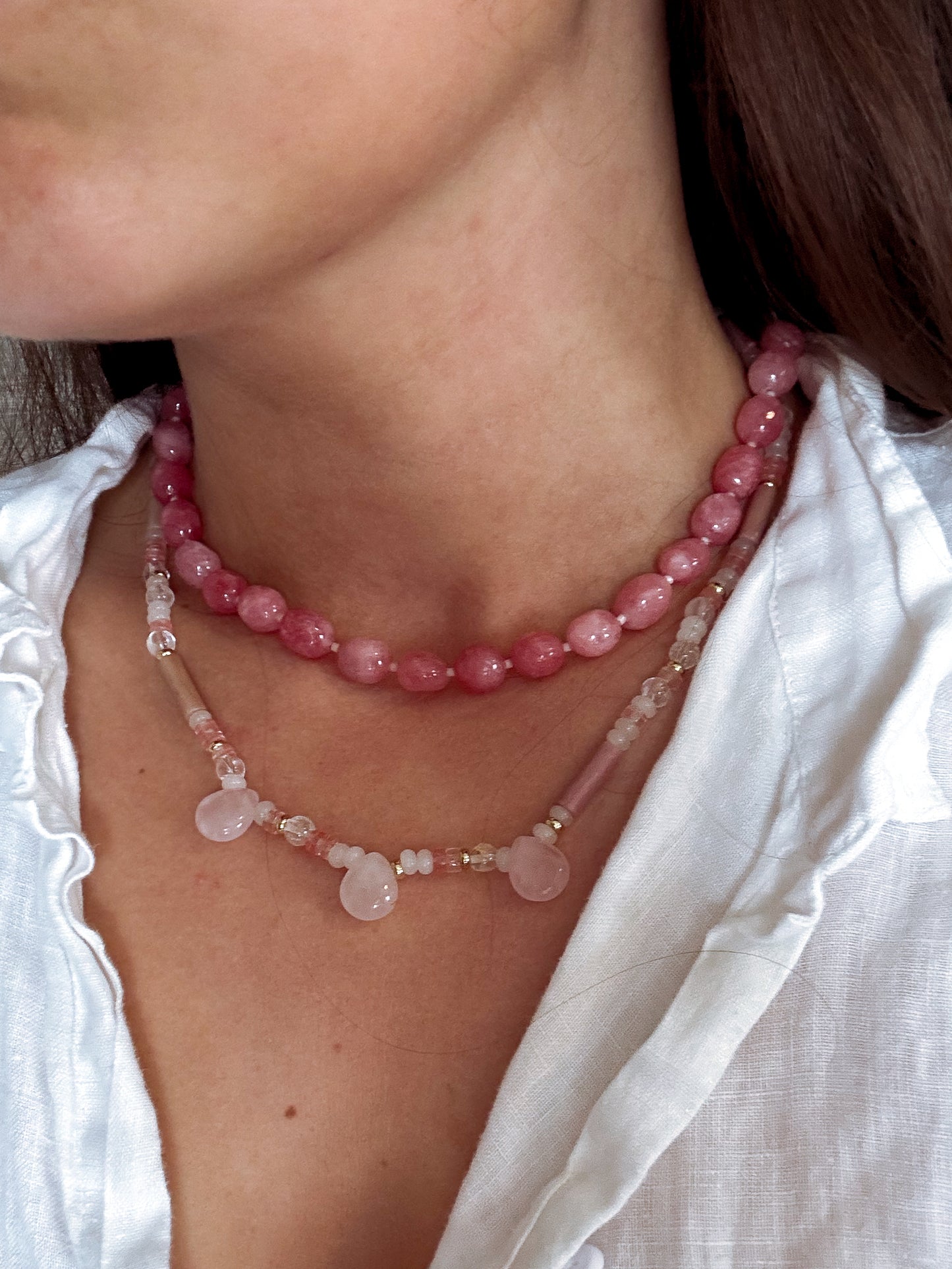 Cotton Candy Rain Necklace (one of a kind)